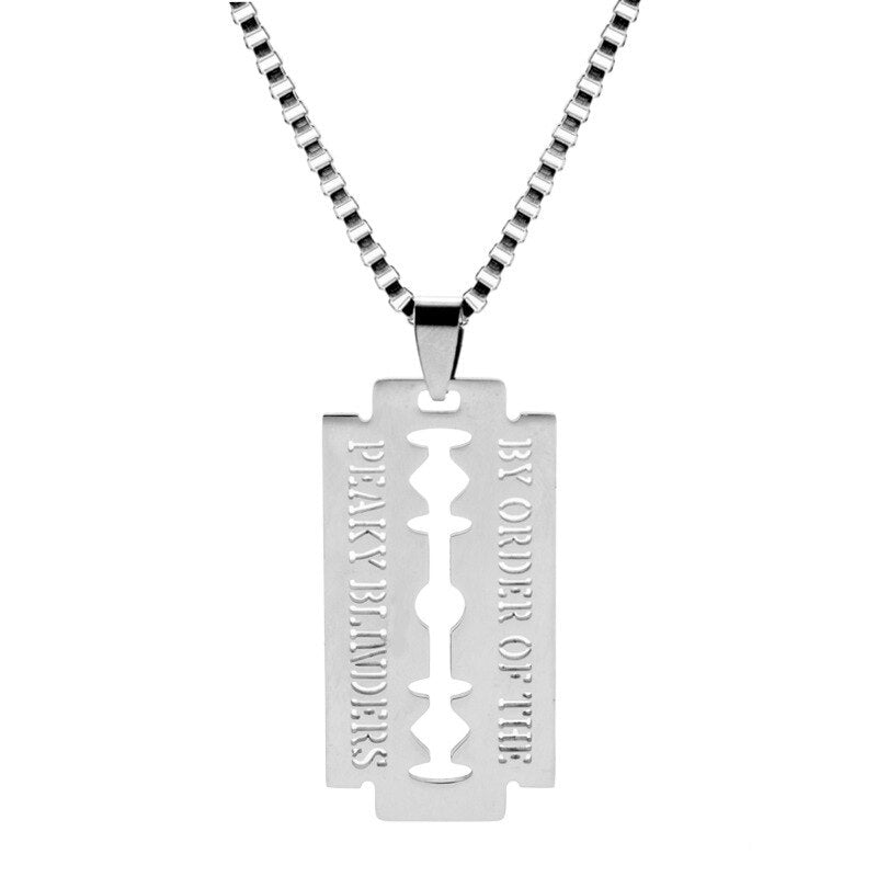 "By Order of the Peaky Blinders" Razor Necklace - Peaky Hat - Picked by Peaky Hat - Silver -