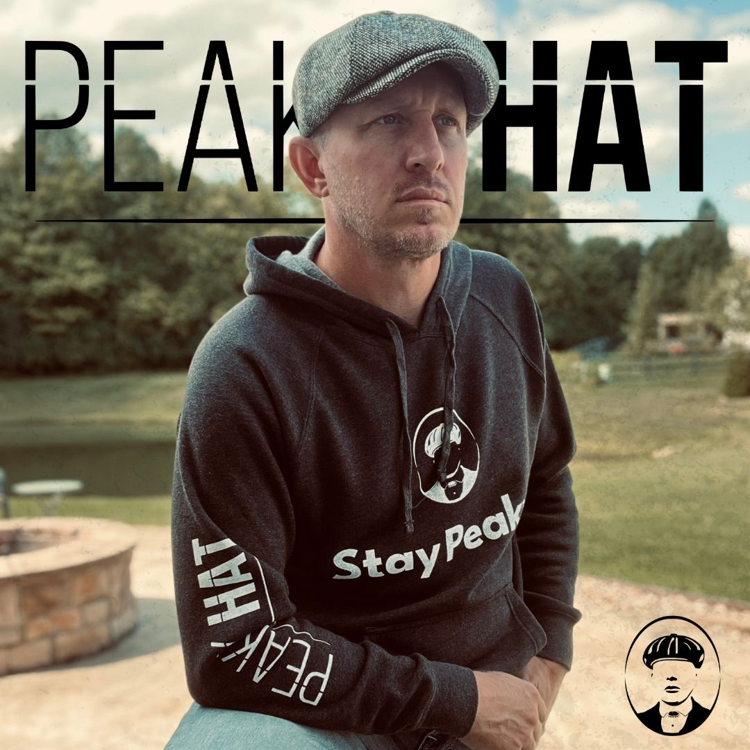 Peaky Hat Hoodie - Peaky Hat - Made by Peaky Hat - Peaky Hat Logo on Heather Gray and Black -