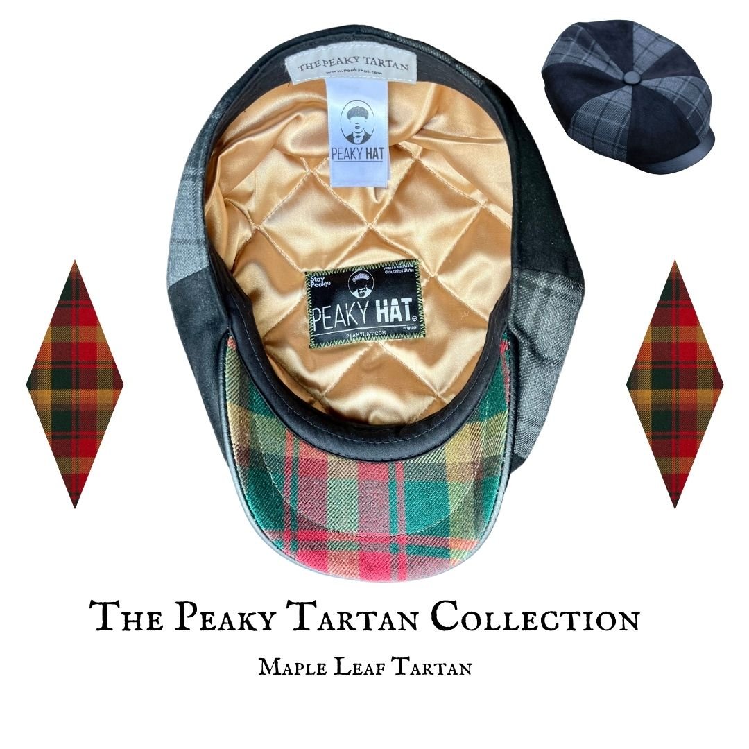 The Peaky Tartan Collection - Gray Highlander - Peaky Hat - Made by Peaky Hat - with Maple Leaf Tartan -