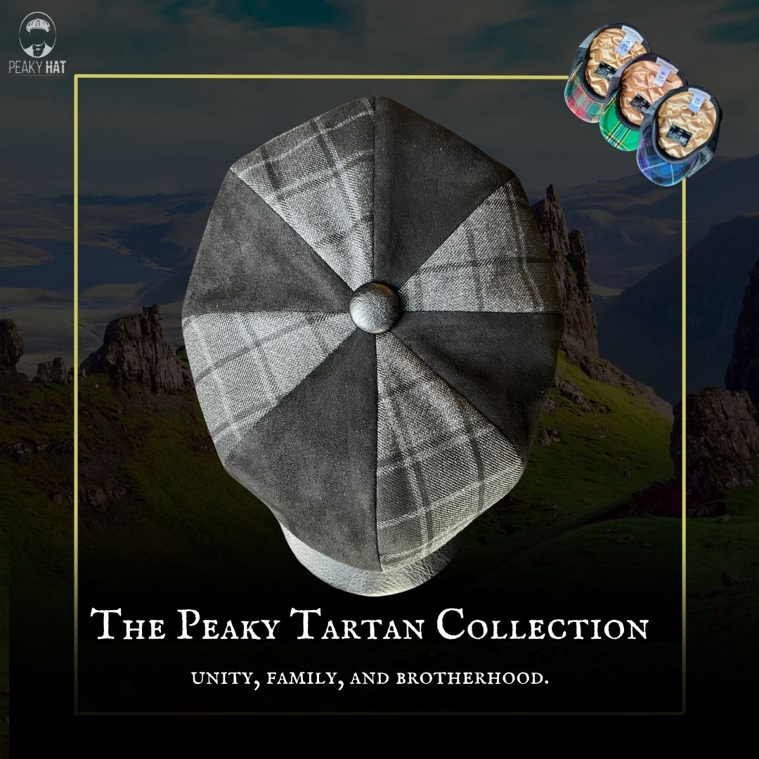 The Peaky Tartan Collection - Gray Highlander - Peaky Hat - Made by Peaky Hat - with Maple Leaf Tartan -