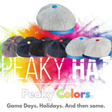 Peaky Colors - Peaky Hat - Made by Peaky Hat - Gray on Blue Fabric - 