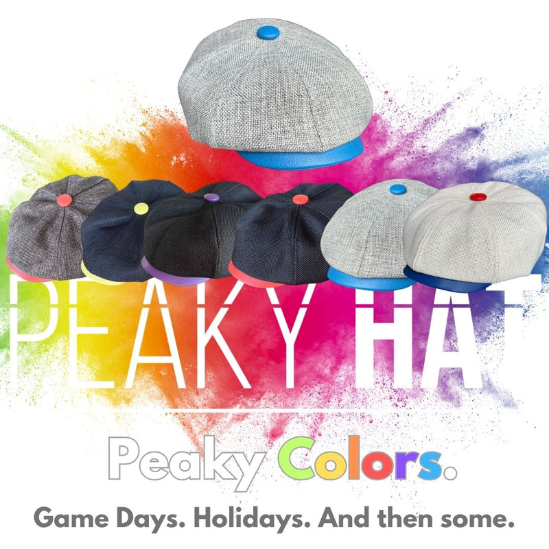 Peaky Colors - Peaky Hat - Made by Peaky Hat - Gray on Blue Fabric - 