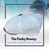 The Peaky Breezy - Peaky Hat - Made by Peaky Hat - White with Chocolate Brown Leather - 