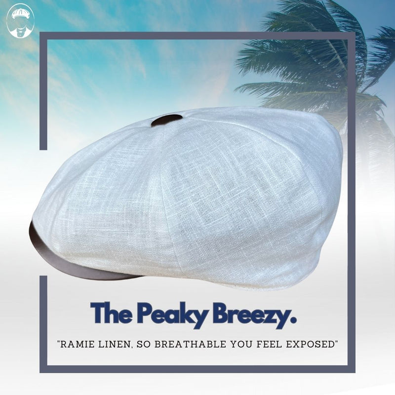 The Peaky Breezy - Peaky Hat - Made by Peaky Hat - White with Chocolate Brown Leather - 