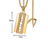 Tommy Razor Pendant and Chain