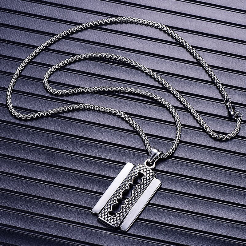 Tommy Razor Pendant and Chain
