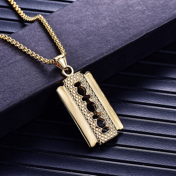 Tommy Razor Pendant and Chain