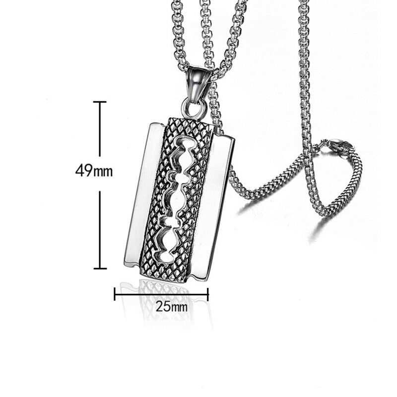 Tommy Razor Pendant and Chain