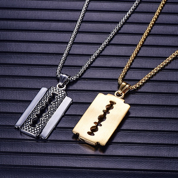 Tommy Razor Pendant and Chain