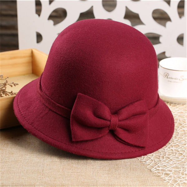 Ladies Red Felt Hat| Shenor Collections